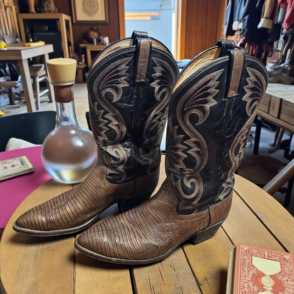 Dan' Post Men's Teju lizard cowboy boots. Sz 10